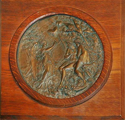 Lot 3622 - Framed French Patinated-Metal Plaque Of...