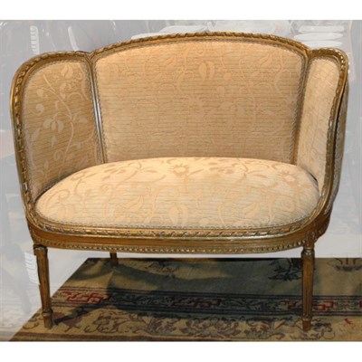 Lot 294 - Louis XVI Style Gilt-Wood Loveseat Length 42...