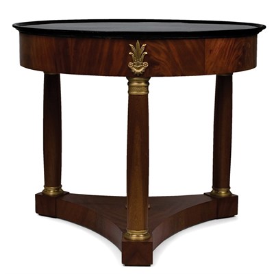 Lot 457 - Empire Style Marble Top Mahogany Center Table...