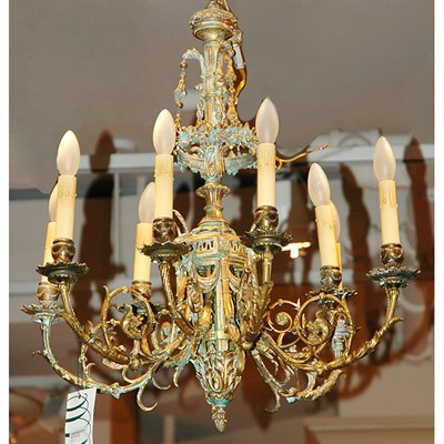 Lot 407 - Louis XVI Style Gilt-Bronze Chandelier Height...