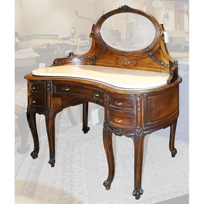 Lot 323 - Victorian Marble Top Walnut Dressing Table...