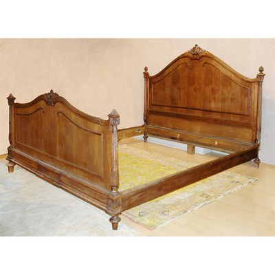 Lot 136 - Louis XVI Style Walnut Bedstead Height 60...