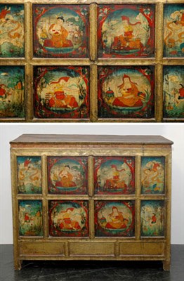 Lot 169 - Tibetan Polychrome Decorated Wood Chest Height...