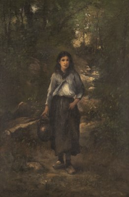 Lot 2032 - Leon Richet French, 1847-1907 Fetching Water...