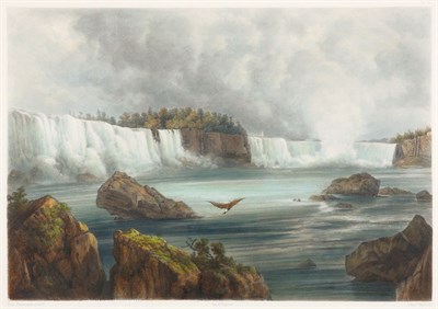 Lot 3083 - After Karl Bodmer NIAGARA FALLS Hand-colored...