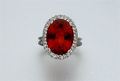 Lot 2550 - Citrine and Diamond Ring