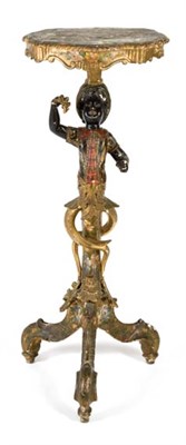 Lot 3671 - Italian Gilt and Painted Blackamoor Pedestal...