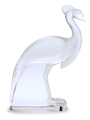 Lot 3453 - Lalique Molded Glass Figure of a Peacock...