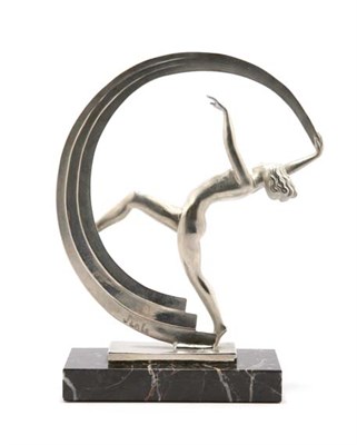 Lot 3395 - Art Deco Silvered Bronze Figure of Janle After...