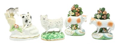 Lot 322 - Four Staffordshire and Staffordshire Style...
