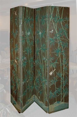 Lot 1223 - Asian Bamboo Decorated Painted Paper...