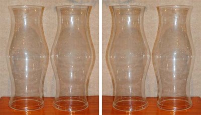Lot 287 - Set of Four Glass Hurricane Shades Height 17...