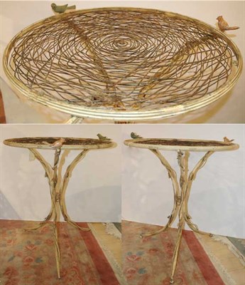 Lot 1429 - Pair of Metal Twig-Form Circular Tables Height...