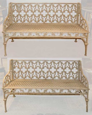 Lot 1420 - Pair of Victorian Style White Painted Iron...