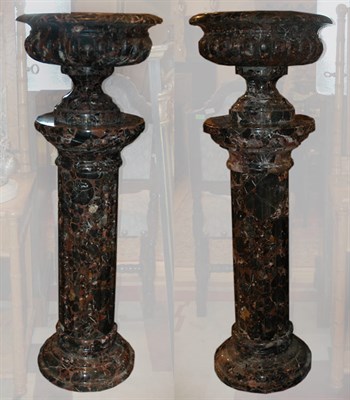 Lot 229 - Pair of Neoclassical Style Marble Urns on...