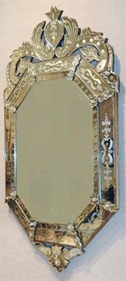 Lot 3419 - Venetian Mirror Framed Mirror Of elongated...
