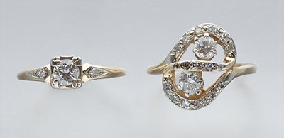 Lot 411A - Two Gold and Diamond Rings