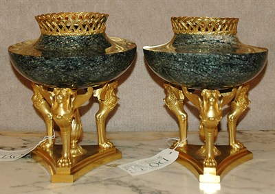 Lot 3689 - Pair of Empire Style Gilt-Bronze and Granite...