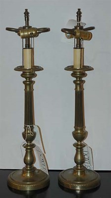 Lot 298 - Pair of Neoclassical Style Brass Columnar...