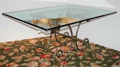 Lot 138 - French Brass and Iron Baker's Table Converted...