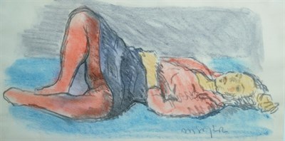 Lot 49 - Moses Soyer American, 1899-1974 Repose in Red...