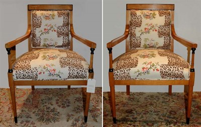 Lot 541 - Pair of French Parcel Ebonized Blonde Wood...