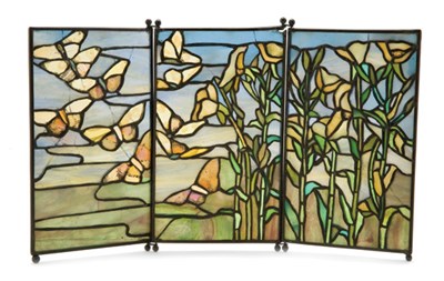 Lot 3258A - Unsigned Tiffany Studios Bronze and Favrile...