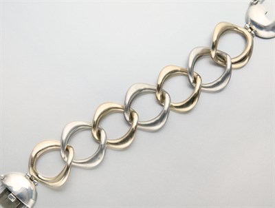 Lot 2497 - Gold and Sterling Silver Bracelet