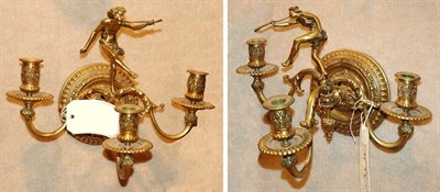 Lot 3625 - Pair of Louis XVI Style Gilt-Bronze Figural...