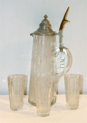 Lot 315 - Bohemian Cut Glass Lemonade Service Comprising...