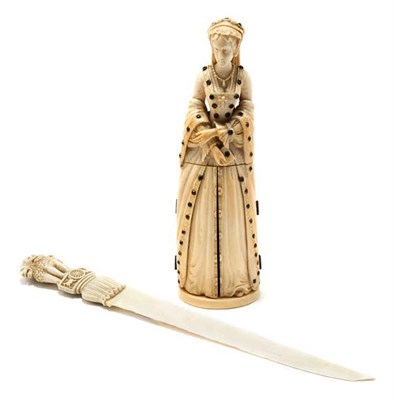 Lot 4521 - Continental Carved Ivory Triptych 19th Century...