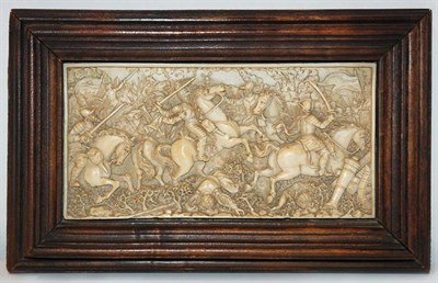 Lot 4524 - Framed Continental Carved Ivory Plaque 19th...