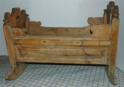 Lot 1186 - Continental Walnut Cradle Height 25 inches,...