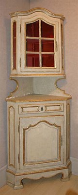 Lot 345 - Italian Parcel Gilt and Painted Corner Cabinet...
