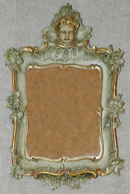 Lot 284 - Italian Rococo Painted Diminutive Mirror...