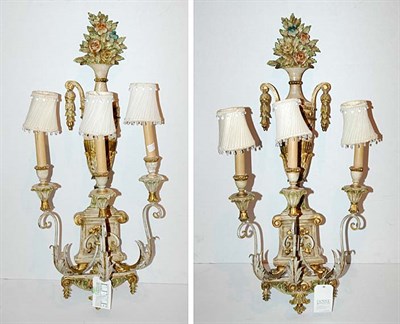 Lot 333 - Pair of Neoclassical Style Parcel Gilt and...