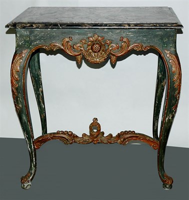 Lot 490 - Continental Rococo Marble Top Painted and...