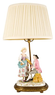 Lot 3629 - Meissen Style Gilt Decorated Porcelain Figural...