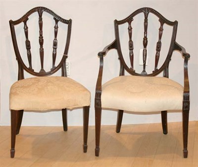 Lot 211 - Set of Eight George III Style Mahogany Shield...