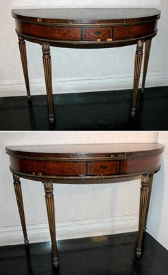 Lot 134 - Pair of Neoclassical Style Burl-Wood Inlaid...