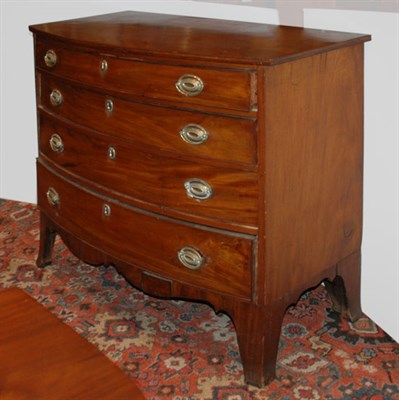 Lot 2189 - Federal Mahogany Bow-Front Chest of Drawers...