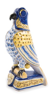 Lot 3445 - Galle Faience Figure of a Hawk Modeled in a...