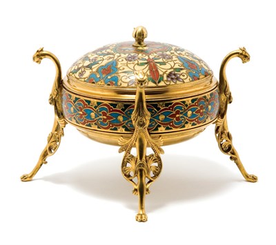 Lot 3525 - Gilt-Bronze and Cloisonne Enameled Bowl...