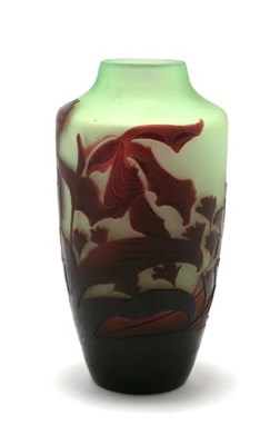 Lot 3482 - D'Argental Acid Etched Cameo Glass Vase Circa...