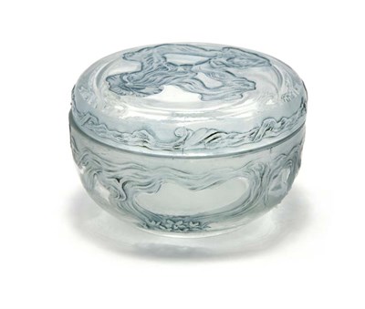 Lot 3506 - Lalique Mold Blown Glass L'Origan Cream Box...
