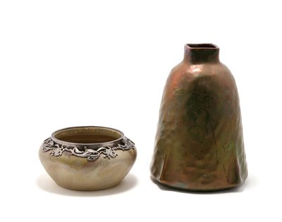 Lot 3483 - Blache Metal Mounted Pottery Bowl Of squat...