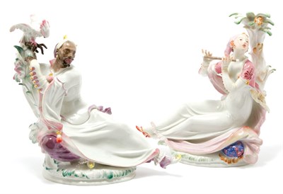 Lot 3653 - Associated Pair of Meissen Porcelain...