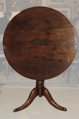 Lot 1547 - Provincial George III Style Oak Tilt-Top Table...
