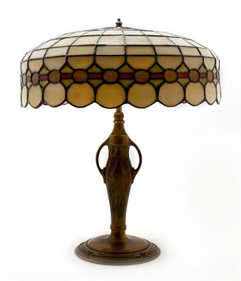 Lot 4346 - American Leaded Glass and Patinated-Metal...