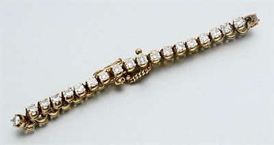 Lot 2462 - Gold and Diamond Bracelet